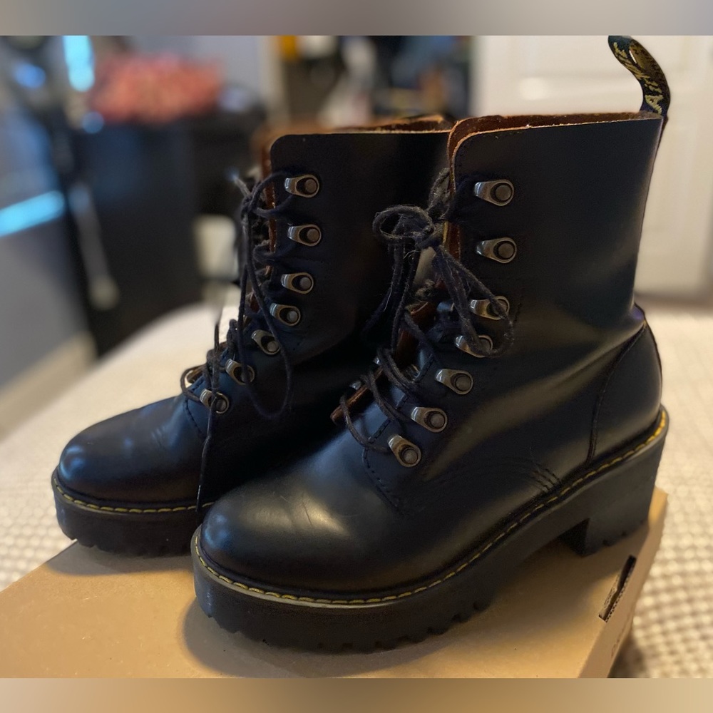 Dr. Martin Leona black platform boot, from free people